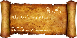 Mátyásy Aliz névjegykártya